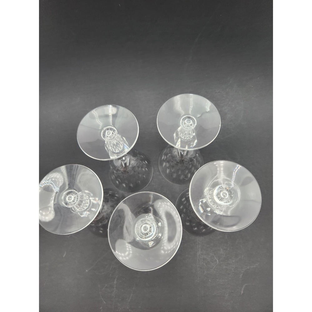Vtg Tiffin Franciscan Crystal Water Goblets Wine Glasses Jamestown? Set Of 5 - Picture 8 of 10